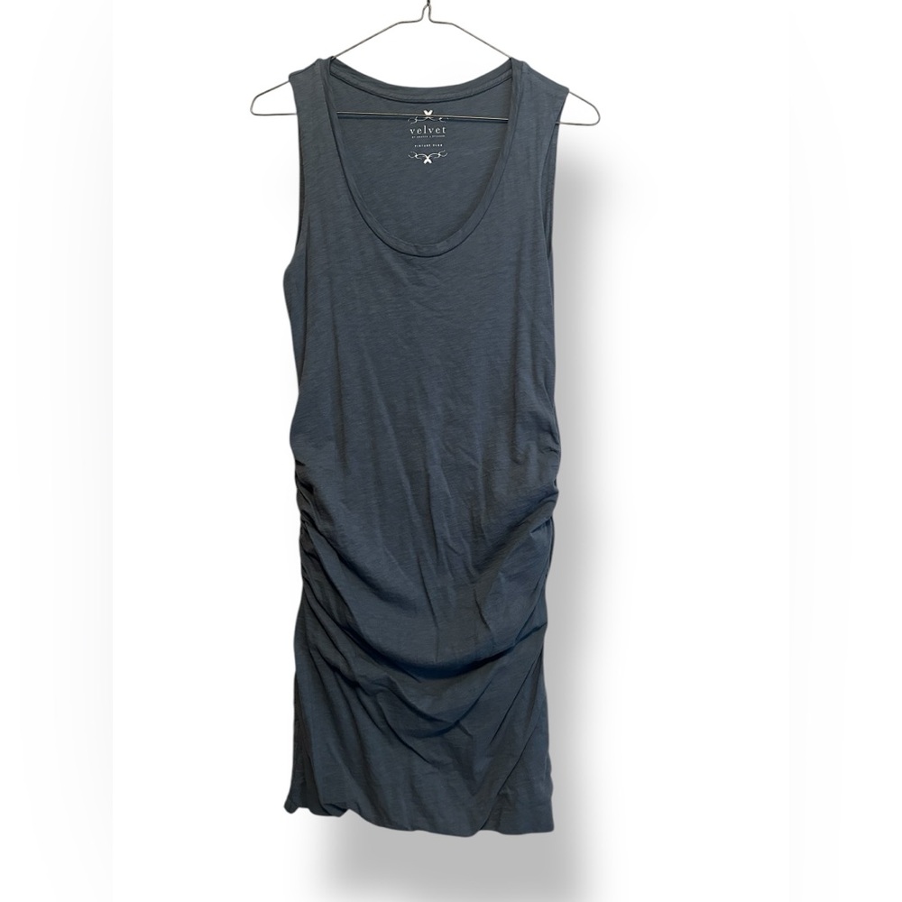 EUC Velvet Blue Gray Tank Slub Dress Size S